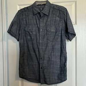 Black Jack men’s blue short sleeve button down shirt size medium